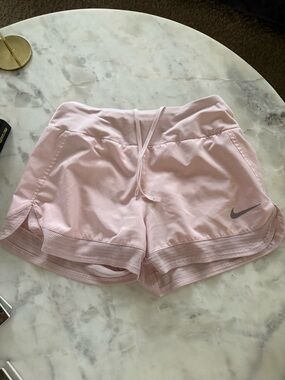 Nike Women's Light Pink Training Shorts with Mesh Trim